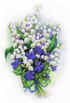 Букет ландышей и фиалок