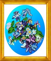 Схема для вышивки бисером КБЦ-3012(С) Ирисы (Синий фон)