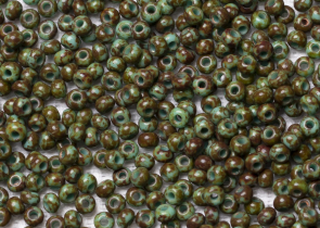Бисер Чехия круглый 10/0 500 г 69130 зеленый травертин