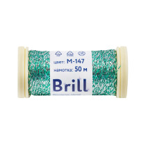Нитки для вышивания Gamma Brill мулине М металлик 100% полиэстер 50 м M- 147 серебристый/ зеленый