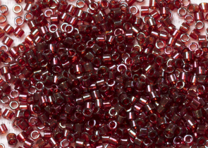 Бисер Япония MIYUKI Delica цилиндр 10/0 5 г DBM-0105 золотой блеск красный прозрачный